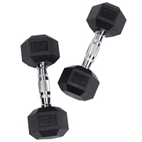 Body Solid 15lb Rubber Hex Dumbbell