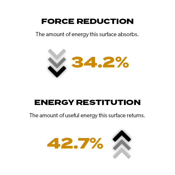 Ecore FlexTurf Motivate force reduction and energy restitution